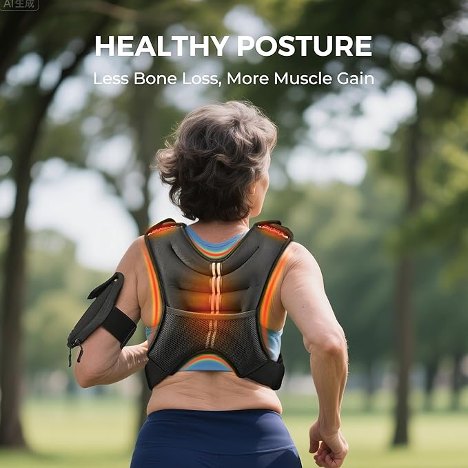 PACEARTH Weighted Vest,6lb/8lb/10lb/12lb/16lb/20lb/25lb/30lb Weight Vest with Reflective Stripe, Body Weight Vests for Women, Men, Weight Loss Workout, Strength Training, Running, Walking, Jogging
