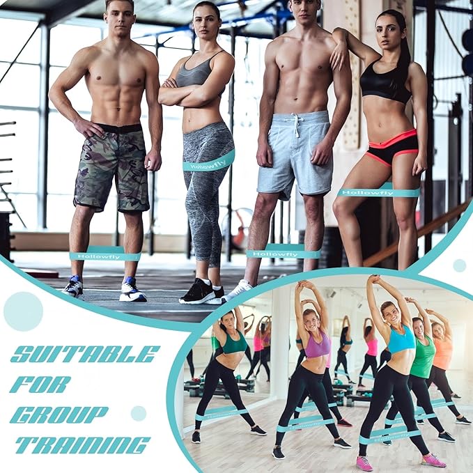 Hollowfly 30 Pcs Latex Resistance Loop Exercise Bands for Booty Workout Stretch Exercise Band Non Slip for Legs Squat Resistance Loop Women Men Starter Butt Hip Thigh Fitness