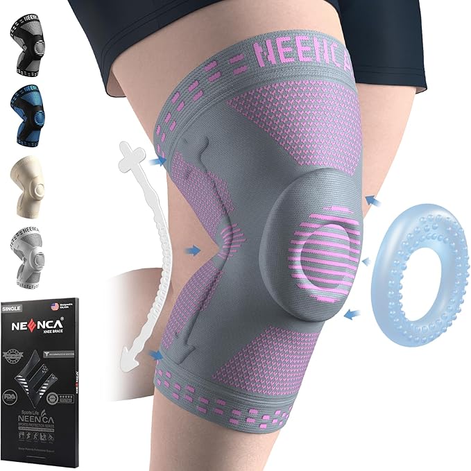 NEENCA Plus Size Knee Brace for Knee Pain, Knee Support with Side Stabilizers & Patella Gel Pad, Knee Compression Sleeve for Meniscus Tear, Arthritis Joint Pain Relief, ACL, PCL, All Sports. Plus Size