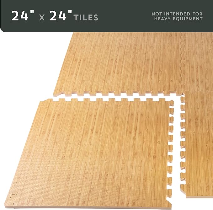 Forest Floor 3/8 Inch Thick Printed Foam Tiles, Premium Wood Grain Interlocking Foam Floor Mats, Anti-Fatigue Flooring – Stylish Flooring Solution