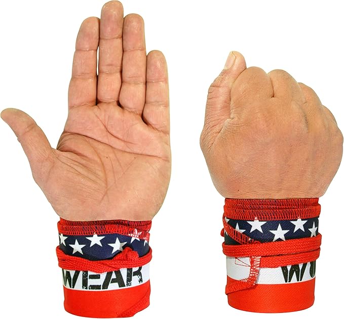 Wrist Wraps for Powerlifting, Strength Training, Bodybuilding, Cross Training, Olympic Weightlifting, Yoga Support - One Size Fits All