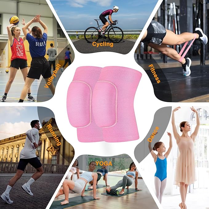 Volleyball Knee Pads for Dancers, Soft Breathable Knee Pads for Men Women Kids Knees Protective, Knee Brace for Volleyball Football Dance Yoga Tennis Running Cycling Workout Climbing