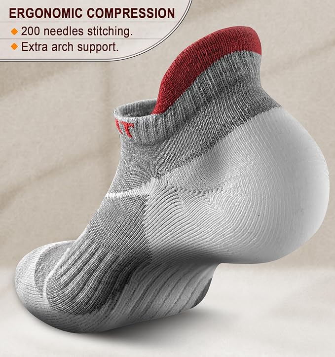 BULLIANT Men Running Socks,Active Ankle Socks No Show For Men With Cushioned Footbed Arch Support Breathable Wicking