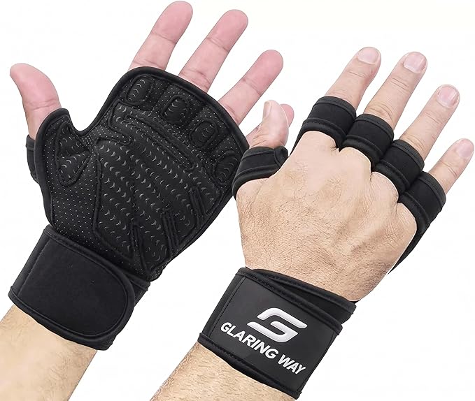Neoprene Padded Weight Lifting Gloves for Men and Women - Ventilated Workout Gloves for Athletes Gym Sessions Cycling Tracking & Sports with Full Palm Protection