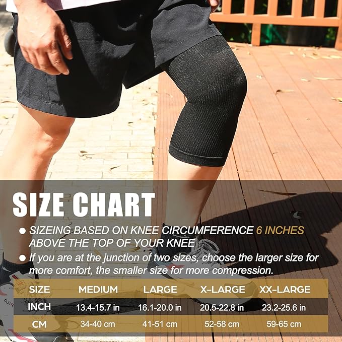 NEENCA Ultra-thin Knee Sleeve for Knee Pain, Lightest Knee Compression Sleeve with Graphene Ions Infused Fabric for Pain Relief, Swelling, Arthritis, Poor Circulation, Running, Sport