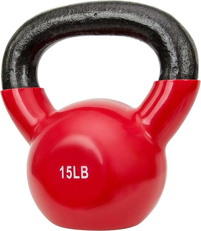 Sunny Health & Fitness Vinyl Coated Kettlebell for Strength Weight Training & Swinging Exercise - In 5, 10, 15, 20, 25 Pound