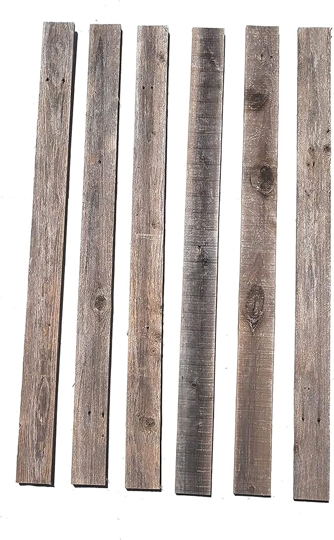 Rockin' Wood Real Wood Nail Up Application Rustic Reclaimed Naturally Weathered Barn Wood Accent Paneling Board Planks for Home Walls (8 Square feet)