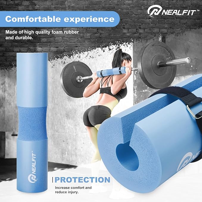 Barbell Pad Squat Pad for Squats—Squat Bar Pad—Great for Weightlifting,Lunges and Hip Thrusts—Foam Sponge Pad—Fit Standard and Olympic Bars Perfectly