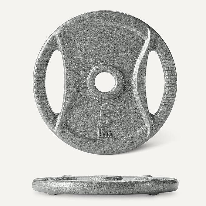 Amazon Basics 1-Inch Cast Iron Grip Weight Plates