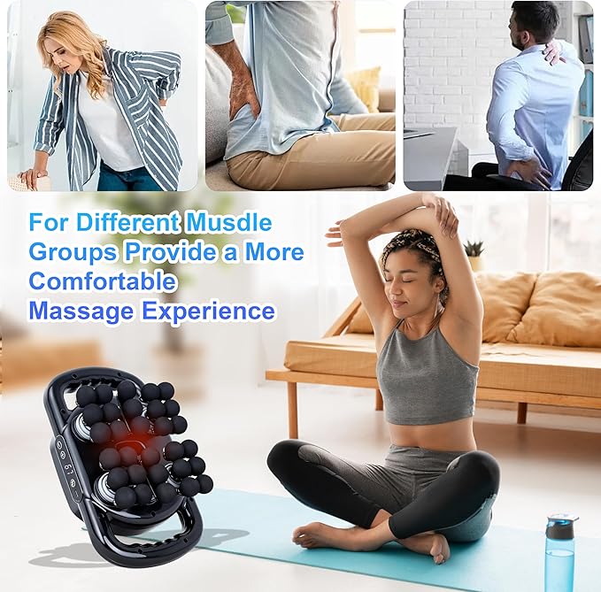 Pro Grade 30 Head Massage Gun Deep Tissue-9 Modes & 9 Intensity Levels, Ultra-Quiet Percussion Muscle Massager for Pain Relief In Back/Waist/Shoulder/Feet/Legs/Hip, Fit for Office/Home/Gym Use (Gray)
