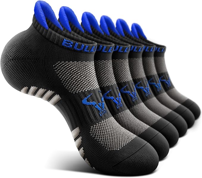 BULLIANT Men Running Socks,Active Ankle Socks No Show For Men With Cushioned Footbed Arch Support Breathable Wicking