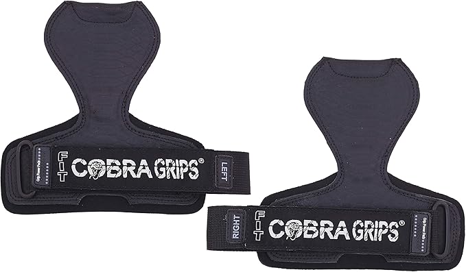 Cobra Grips Weight Lifting Gloves with Adjustable Neoprene Padded Wrist Wraps - Heavy Duty Alternative to Power Lifting Hooks for Deadlifts