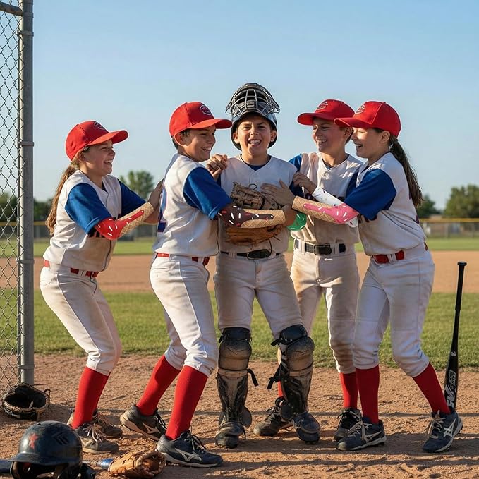 6 Pairs Ice Cream Drip Baseball Arm Sleeve Youth Baseball Elbow Compression Sleeve Kids Sport Gift