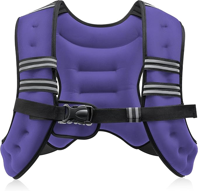 ZELUS Weighted Vest, 6lb/8lb/12lb/16lb/20lb/25lb/30lb Weight Vest with Reflective Stripe for Workout, Strength Training, Running, Fitness, Muscle Building, Weight Loss, Weightlifting