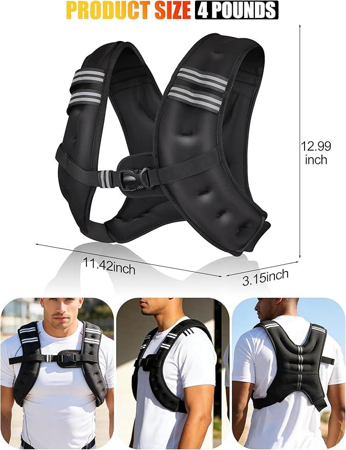 Henkelion Weighted Vest Weight Vest for Men Women Kids Weights Included, Body Weight Vests Adjustable for Running, Training Workout, Jogging, Walking