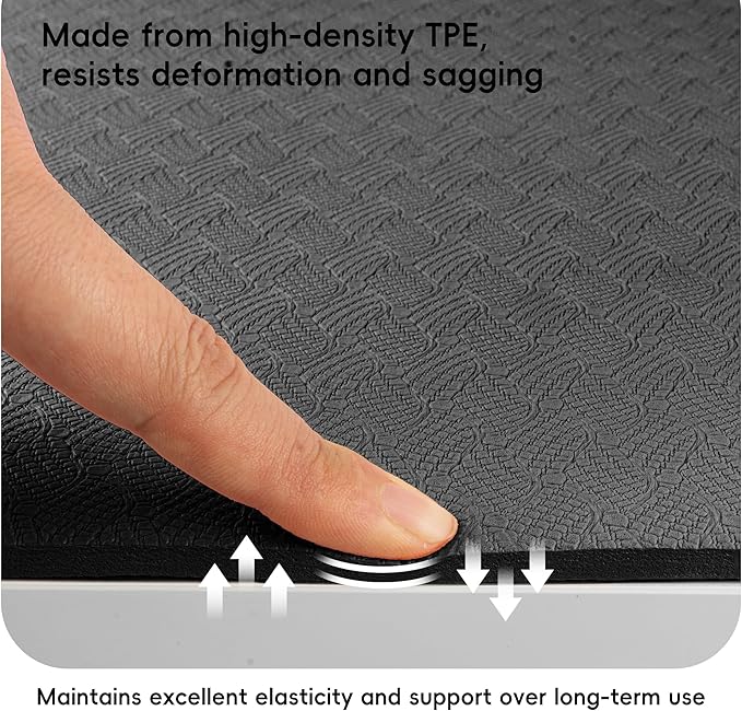 Extra Wide Yoga Mat 72"x 32" - Non Slip TPE Exercise Mat for Home Workout, 6mm High-Density Large Yoga Mat for Men & Women, Eco Friendly Pilates & Fitness Floor Mat with Carry Strap