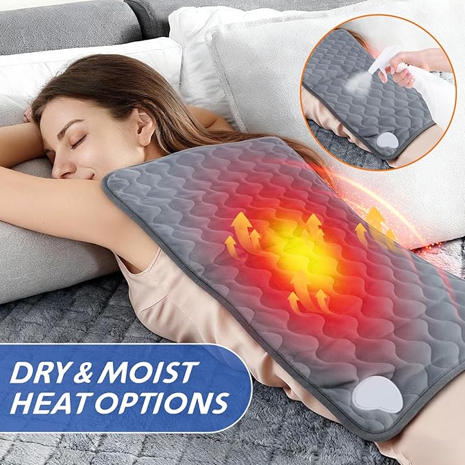 Heating Pad for Back Neck Shoulder Pain, Electric Heating Pad Auto Shut Off, Fast Heat, Large Heating Pad Gifts for Women Men, Machine Washable, Overheat Protection-12''×24''