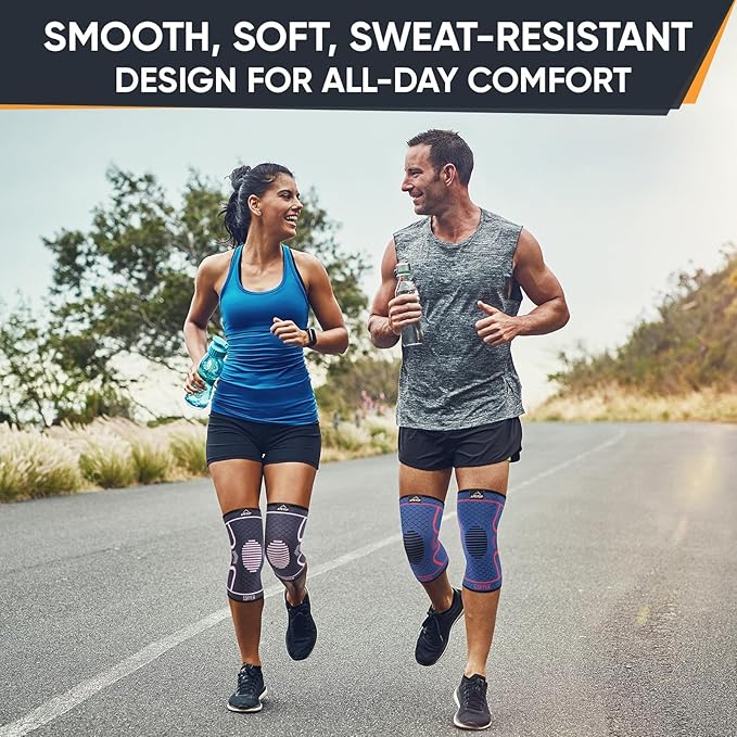 APEXUP Compression Knee Brace for Women, Copper Compression Sleeve for Knee Support, Arthritis Pain Relief, Meniscus Tear, ACL, Running