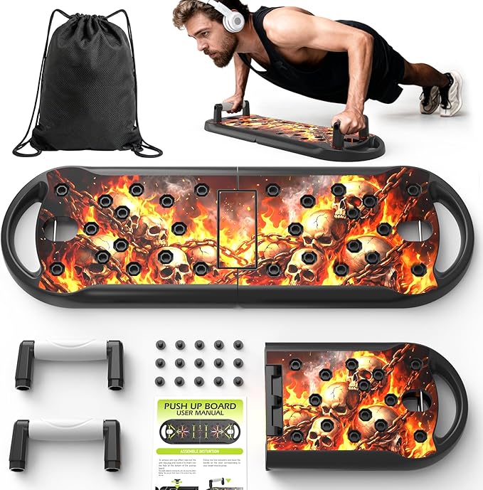 Push Up Board Fitness, Workout Home Gym Equipment, 20 in 1 Exercise Pushup Bar Handles for Floor, Strength Training Equipment for Men