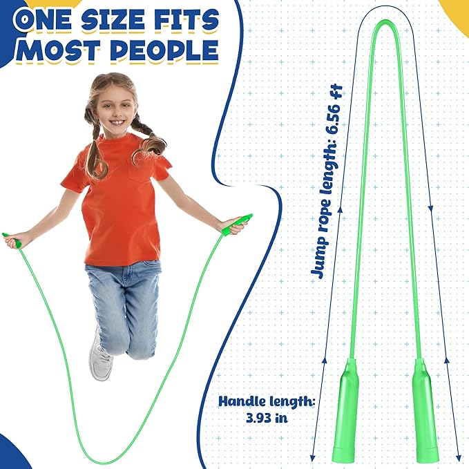 36 Pack Jump Ropes for Kids, Colorful Jump Ropes for Kids Bulk, 6.56FT Adjustable Skipping Ropesfor Boys Girls, Tangle-Free Plastic Jumping Ropes for Party Favor Exercise Outdoor Activity