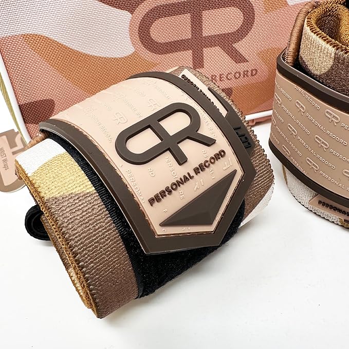 PR Personal Record Heavy Duty Premium Wrist Wraps, More Elasticity, Reinforced Stitching, Extra Wide Strap, Strong Thumb Loop, Larry Wheels Weightlifting Wraps