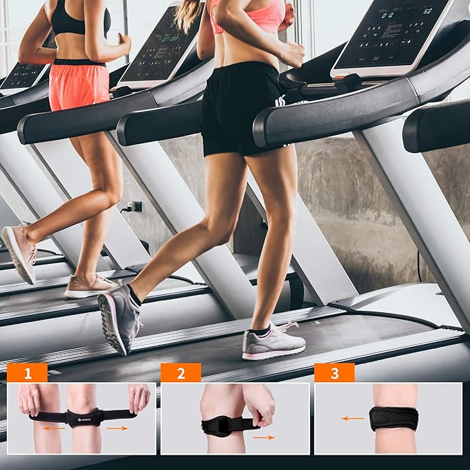 CAMBIVO Patellar Tendon Knee Straps 2 Pack with Extra Straps, Knee Brace for Women & Men, Patella Bands for Pain Relief, Osgood Schlatter, Runner's Knee, Jumper's Knee, Running, Basketball, Hiking