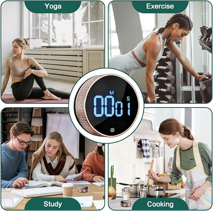 Digital Kitchen Timer, Magnetic Countdown Countup Visual Timer with Large LED Display, Digital Temporizador for Classroom Cooking Fitness Baking Studying Teaching, Easy for Kids and Seniors