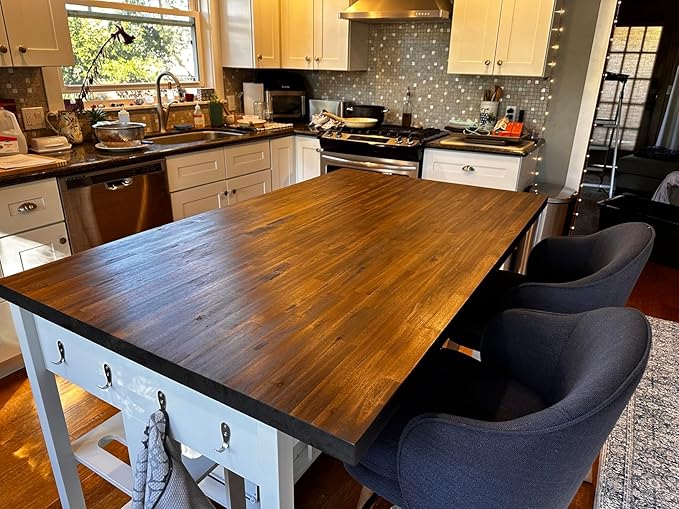 Howizz Walnut Butcher Block Countertop 48 x 36 x 1.5 Inches - Solid Wood Table Top for Island Kitchen Countertop, Desk Top, Dining Table, Workbench Top