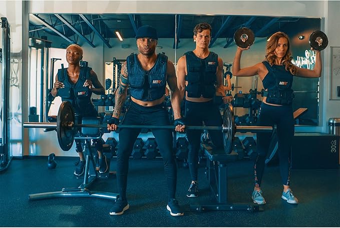 MiR Short Weighted Vest With Zipper Option 20lbs - 60lbs Solid Iron Weights. Workout Vest for Men and Women.