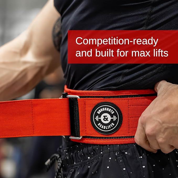 Weight Lifting Belt for Squats, Weightlifting Belt for Deadlifts - 4in Back Support for Bodybuilding | Powerlifting, Locking Metal Buckle, Weight Lifting Belts for Men - Quick Locking
