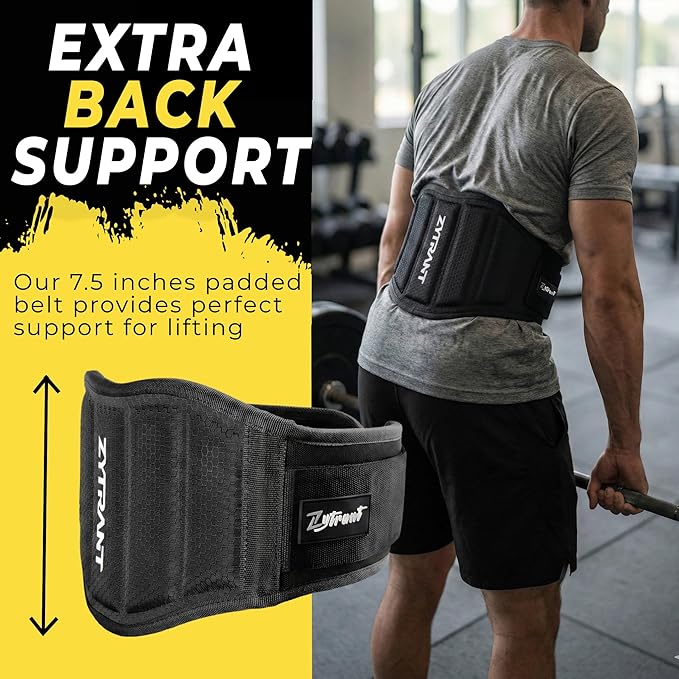 Weight Lifting Belt, 7.5 Inch Auto-Lock Back Support for Powerlifting, Cross Training, Fitness, Workout