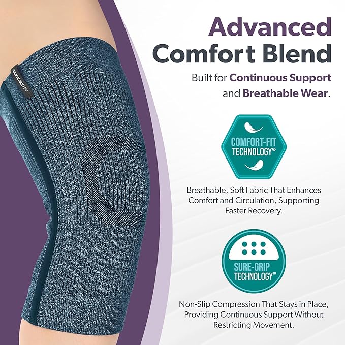BraceAbility Knee Compression Sleeve - Knit Knee Pain Brace for Men or Women, Arthritis Relief, Meniscus Tear, Running, Workout, Sports, Swelling, Athletic Support for Joint Stability (XL/2XL Black)