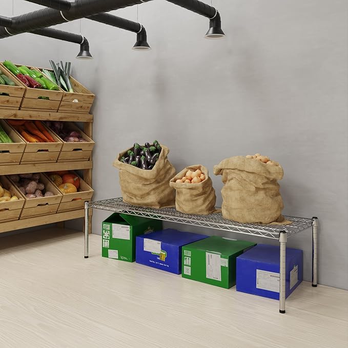 18''W x 54''L x 14''H Chrome Plated Wire Dunnage Rack | Off The Floor Storage