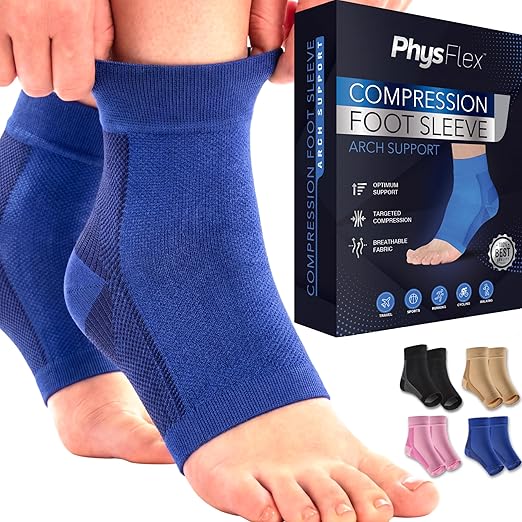 Ankle Brace for Women & Men - Compression Socks 20-30mmHg, Achilles Tendonitis, Plantar Fasciitis Relief, Sprained Ankle, Heel Spurs, Foot Swelling & Fatigue, Arch Support (1 Pair)