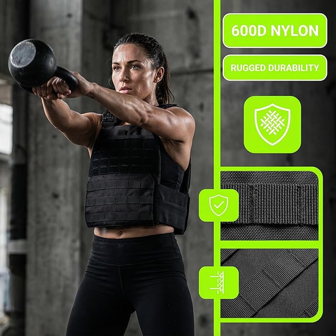 Adjustable Weighted Vest for Men & Women – Fitness Workout Vest with Removable Weights, Breathable Mesh, Secure Adjustable Straps for Running, Walking & Strength Training