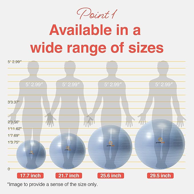 Primasole Exercise Ball-Yoga Ball for alance Stability Fitness Workout Yoga Pilates