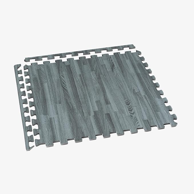 Forest Floor 3/8 Inch Thick Printed Foam Tiles, Premium Wood Grain Interlocking Foam Floor Mats, Anti-Fatigue Flooring – Stylish Flooring Solution