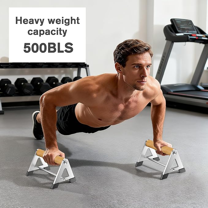 Push Up Stand, Pushup Handles for Strength Training, Heavy-duty Stainless Steel Push Up Bars Gym Exercise Equipment, Hold Up to 500lbs, 1 Pair