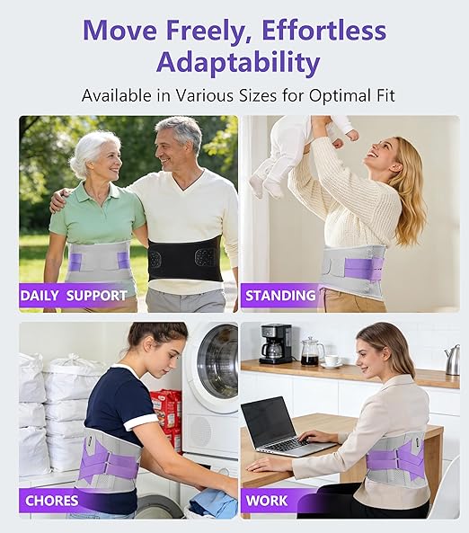 Dual X-Back Brace for Lower Back Pain Women, 8X Powerful Lumbar Support Belt with Bionic Support System, Breathable Mesh Design, Adjustable Back Support Belt with 3D Lumbar Pad for Sciatica, Heavy Lifting, Work, Gifts for Mom Dad