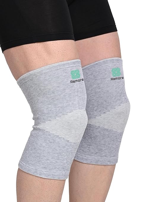 Bamboo Knee Compression Sleeve for Men and Women Bamboo Knee Brace for Men and Women Knee Pain, Gym, Running, Basketball, Meniscus Tear, Sports, Joint Pain Relief, Injury Recovery (30-36cmThigh) (Small)