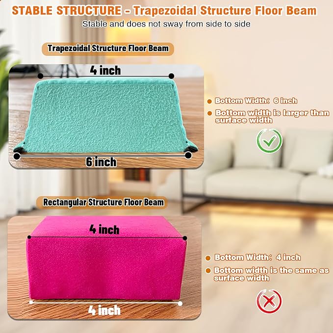 MARFULA 6 FT / 8 FT / 9 FT Folding Gymnastics Beam Foam Balance Floor Beam - Extra Firm - Suede Cover - Anti Slip Bottom with Carry Bag for Kids/Adults Home Use