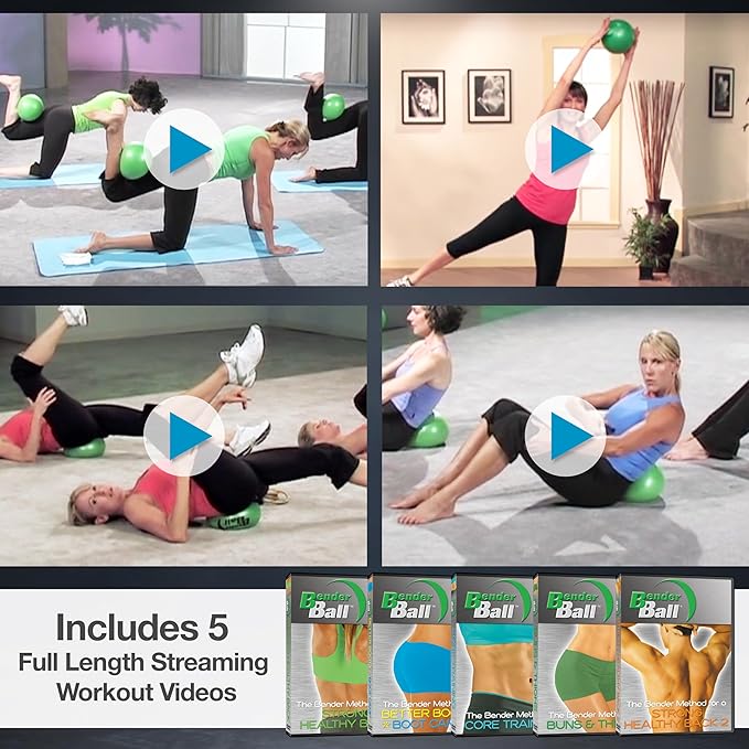 The Original 9 inch Pilates Ball for Abs, Core & Back, Core Training Ball, Small Crunch Exercise Ball, Includes 5 Streaming Videos + Core Training/Bun & Thighs DVD or Without DVD