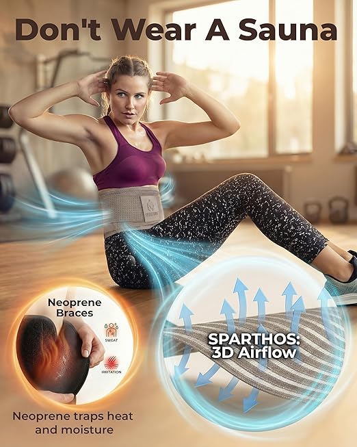 Sparthos Back Support Belt - Immediate Relief from Lower Back Pain, Sciatica, Herniated Disc - Breathable Brace With Lumbar Pad - For Men & Women - Fits 31–38″ Waist (Taupe-Small, Check Sizing)