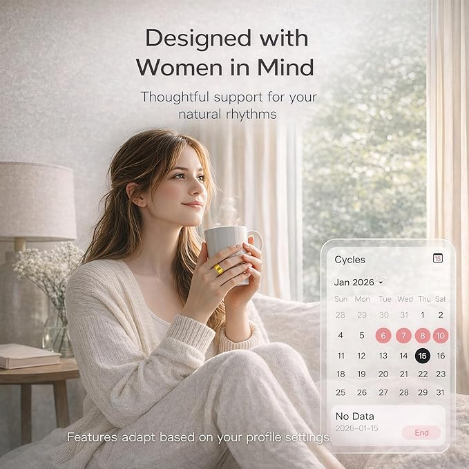 Smart Ring Health & Fitness Tracker for Men & Women – Sleep, Heart Rate, SpO₂, HRV & Stress Tracking – BP & Women Health Support, 180+ Sport Modes, IP68 Waterproof, No Subscription Fee (Gold, 11)