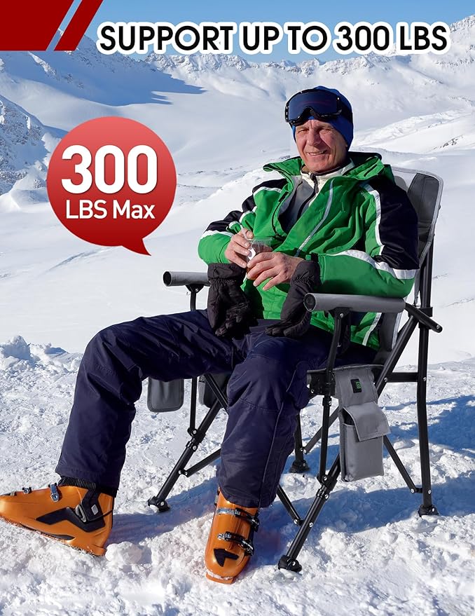 Docusvect Heated Camping Chair - Fully Padded Heated Chairs Outdoor Sports, Battery NOT Included