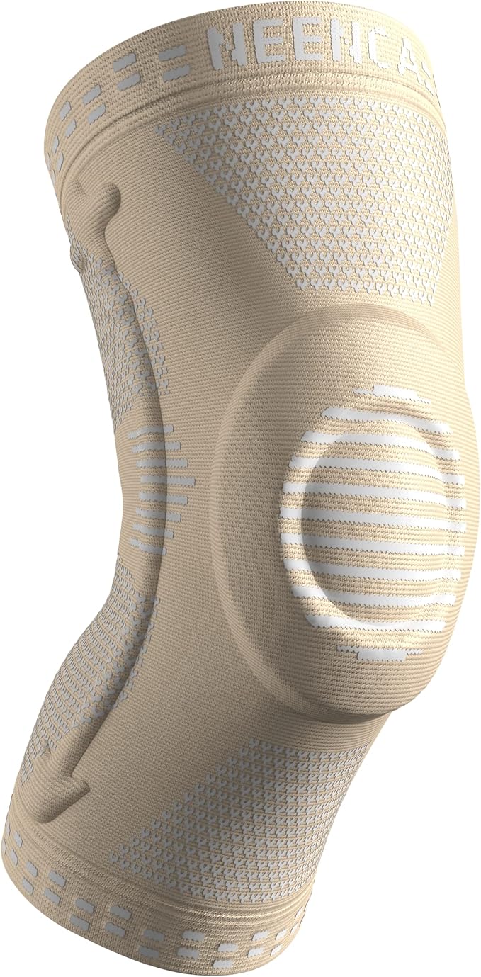 NEENCA Professional Knee Brace for Pain Relief, Medical Knee Support with Patella Pad & Side Stabilizers, Compression Knee Sleeve for Meniscus Tear, ACL, Joint Pain, Runner, Workout (Beige, Large)