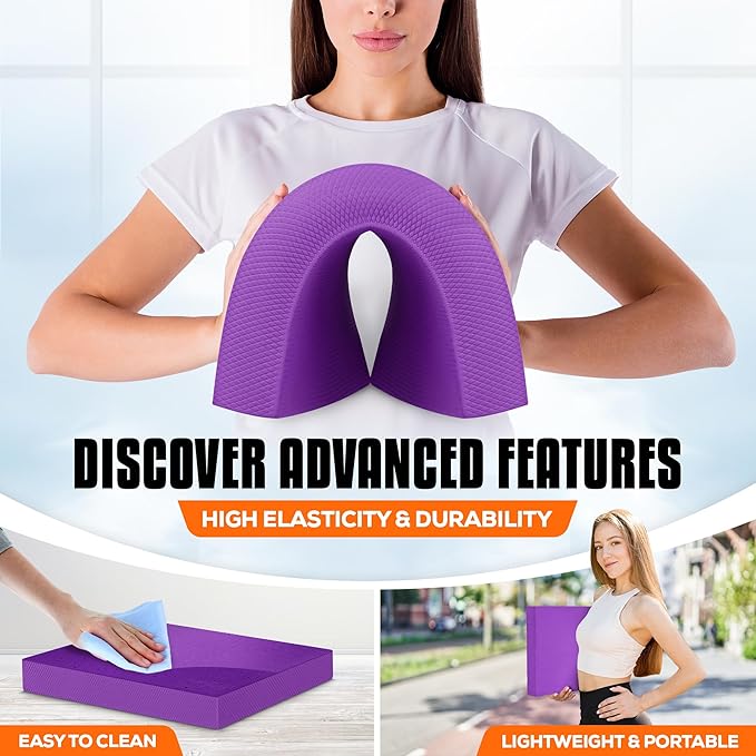 Yes4All Balance Pad, Nonslip TPE Foam Balance Pad with Upgraded Sizes - L, XL, XXL Balance Mat for Fitness, Yoga & Stability Training - Multicolor Options