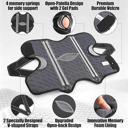 NEENCA Knee Brace for Women & Men, Compression Knee Support with X-Straps Design - ACL, MCL, PCL, Meniscus Tear & Arthritis Pain Relief - Stabilizing Joint with Side Stabilizers & Patella Gel Pads
