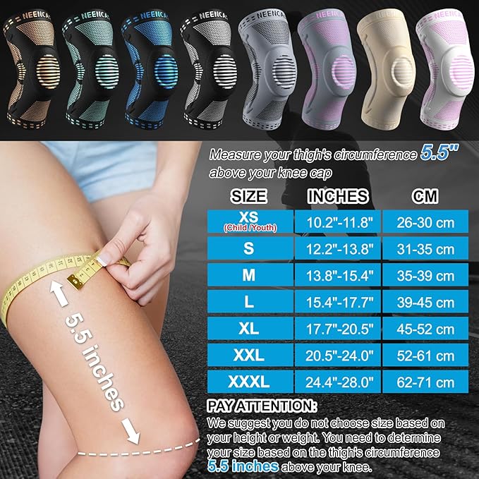 NEENCA Professional Knee Brace for Pain Relief, Medical Knee Support with Patella Pad & Side Stabilizers, Compression Knee Sleeve for Meniscus Tear, ACL, Joint Pain, Runner, Workout (Emerald, X-Small)