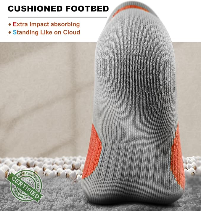 BULLIANT Men Running Socks,Active Ankle Socks No Show For Men With Cushioned Footbed Arch Support Breathable Wicking